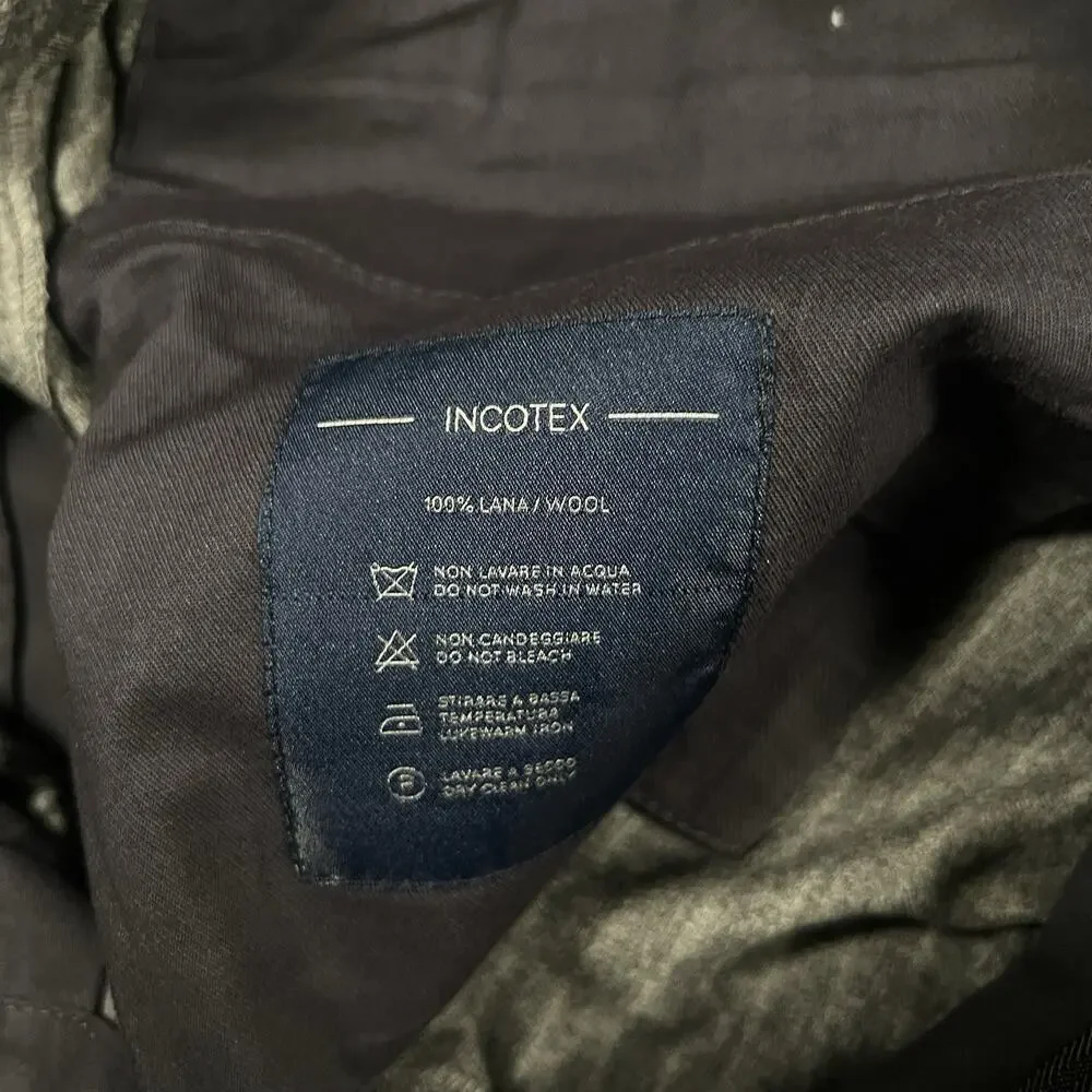 INCOTEX Pants Mens Slowear Wool Tweed Trousers Pinstripe Gurkha Cargo 36